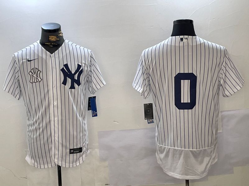 Men New York Yankees #0 No Name White stripe Elite 2024 Nike MLB Jersey style 10162->new york yankees->MLB Jersey